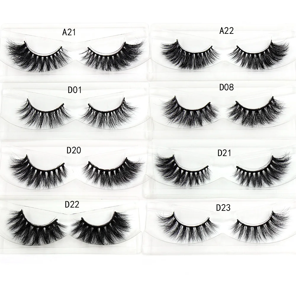 LEHUAMAO Luxury 5D Mink Hair False Eyelashes Wispy Cross Fluffy Mink Lashes Extension Tools Makeup Handmade Mink Eyelashes D21