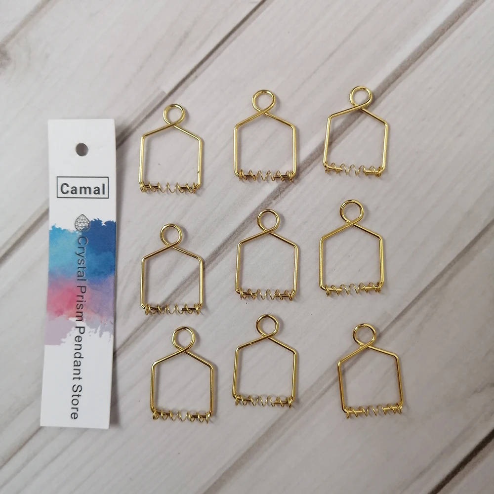 

Camal 100pcs Hook Gold Plated Metal Connector 14*20mm Door Buckle W/ Spring For Hanging Crystal Bead Pendant Chandelier Lamp DIY