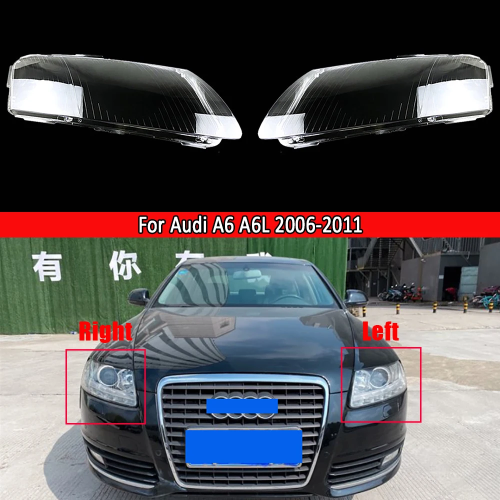 Car Headlight Lens Replacement Front Light Auto Shell For Audi A6 C6 2006 2007 2008 2009 2010 2011 Headlamp Cover Lampshade