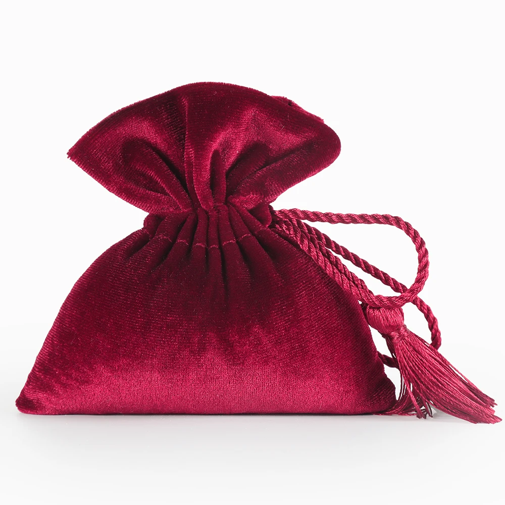 10pcs/lot Kawaii Tie Velvet Gift Pouches Drawstring Bags Jewelry Wedding Party Birthday Box Jewelry Storage Packaging Bags