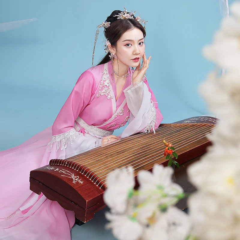 Quốc Gia 2021 Hanfu Đầm Công Chúa Màu Hồng Quần Áo Cổ Đại Trung Quốc Truyền Thống Hanfu Trang Phục Nữ Hanfu Lễ Hội Trang Phục SL4375