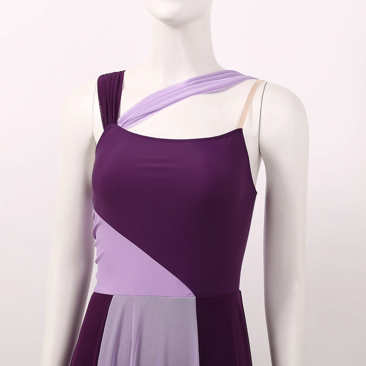 Robe de danse lyrique contemporaine moderne pour femmes, justaucorps d'épissure en maille, olympiques de performance sur scène, ballet en fibre