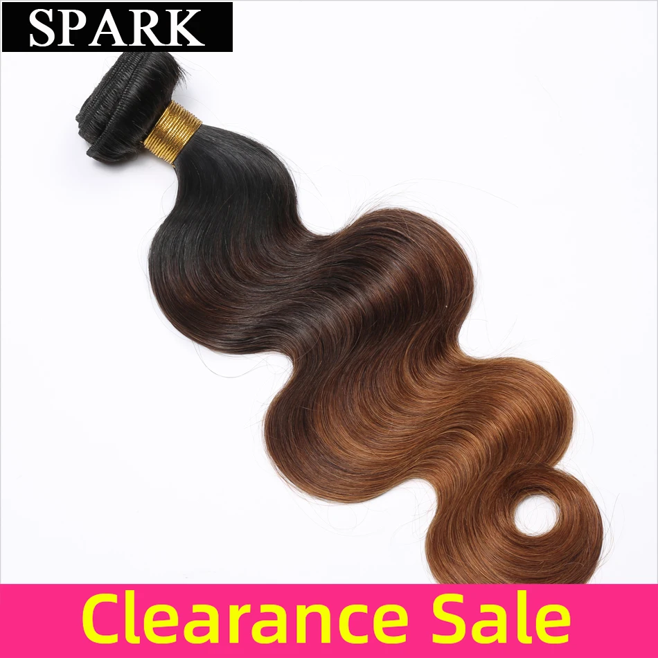 Spark Hair Ombre Brazilian Body Wave Hair 1/3/4 Bundles 100% Human Hair Weave Bundles 100% Remy human Hair