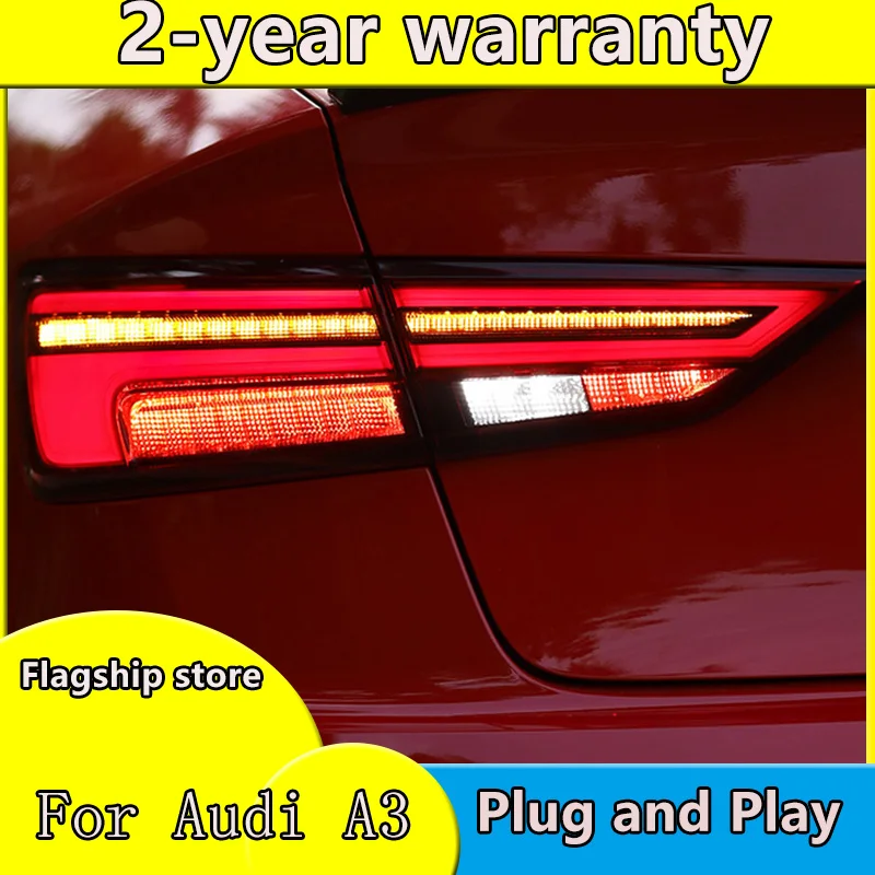 

Car Styling taillight tail lights case for Audi A3 2013-2019 LED taillights Sedan car Tail Lamp rear trunk lamp cover