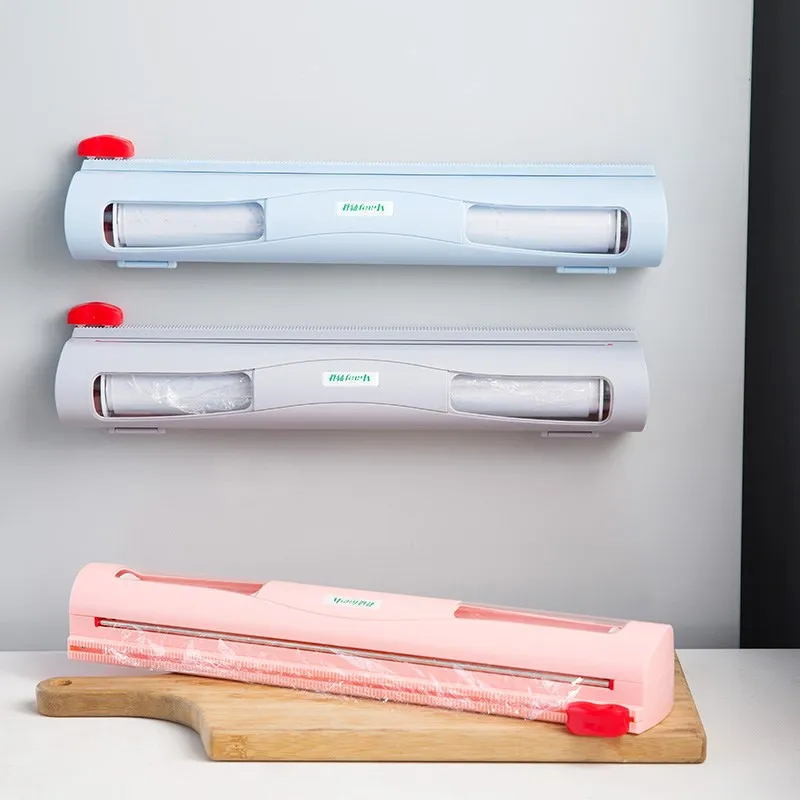 Food Cling Wrap Dispenser,Foil And Cling Film Dispenser,Aluminum Foil Wrap Organizer For Kitchen Drawer Cling Film Cutter