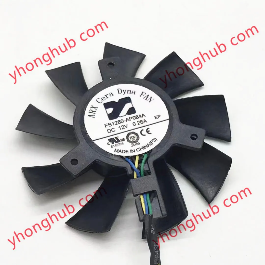 

ARX FS1280-AP084A DC 12V 0.26A Dia 75x75mm 4-Wire Server Cooling Fan