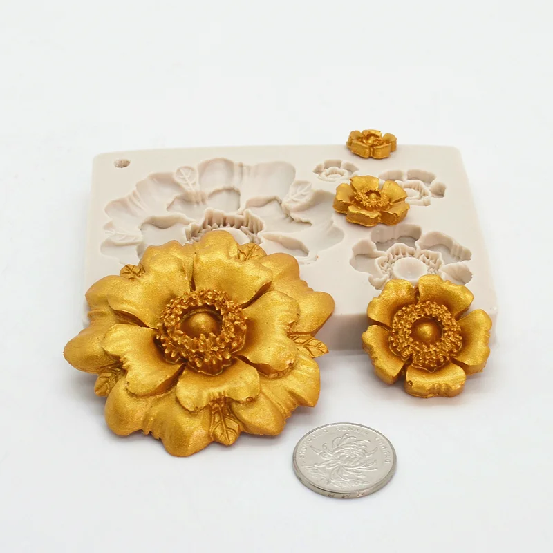 Pretty Flower Silicone Mold Kitchen Resin Baking Tool DIY Cake Pastry Fondant Moulds Chocolate Dessert Lace Decoration Supplies