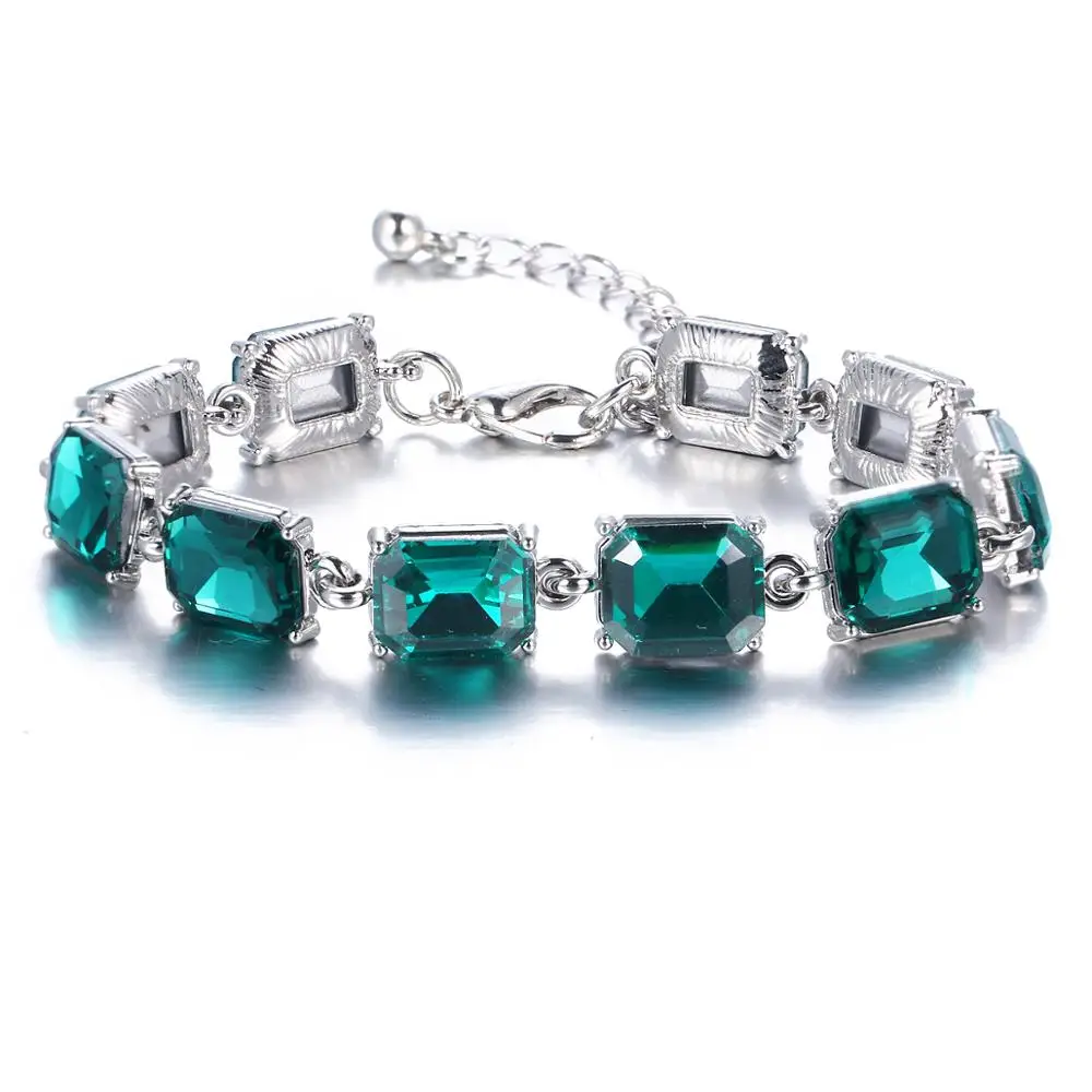 EMMAYA Fascinating Jewelry For Women Mysterious Green Color Cubic Stone Bracelet In Fahsion Party Dress-up First Choice