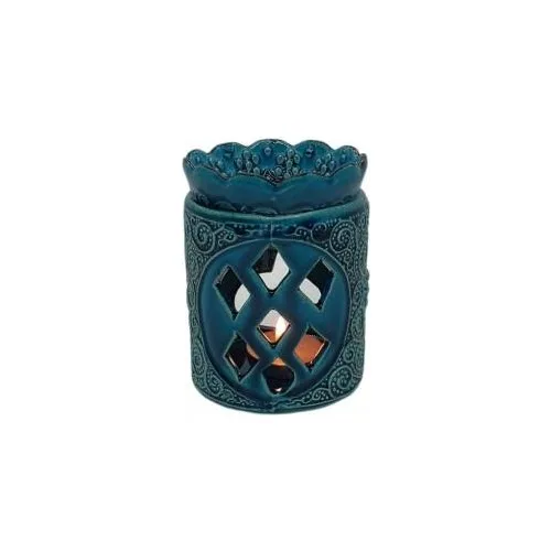 Expert Blue Patterned Ceramic Tile Candle Holder censer