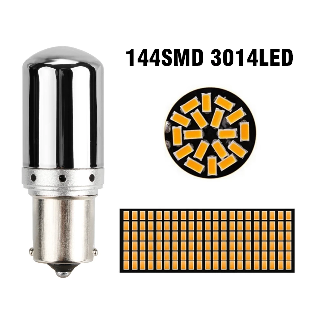 

OKEEN 1156 144smd BA15S BAU15S P21W PY21W 3014 Led Car Headlight Bulb 21W Canbus Auto Turn Signal Light Reversing Brake Lamp 12V