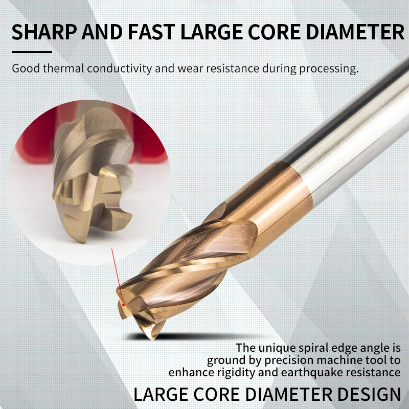 1pcs/5pcs/10pcs 4-edge HRC 60 D2*R0.5*D4*50L/D4*R0.5*D4*100L/D10*R3*D10*75L CNC machining machine tool tungsten steel alloy fill