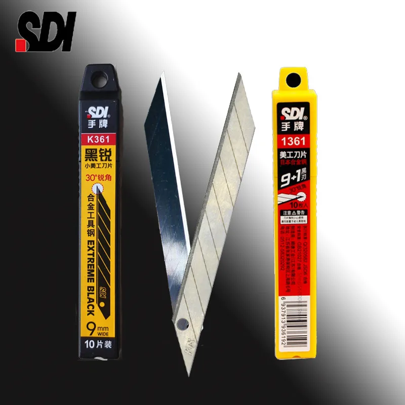 10 Pieces/box of Utility Knife Blade 30 Degree Acute Angle 9MM Alloy Steel Blade Can Be Broken Stationery Trimmer Cutting Blade