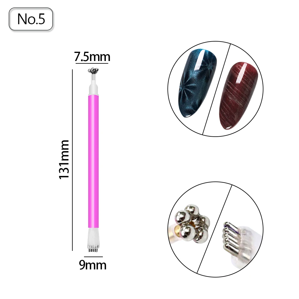 Bâton magnétique œil de chat pour vernis à ongles gel, effet de bande de ligne 3D, outils de stylo magnétique de bain pour vernis gel