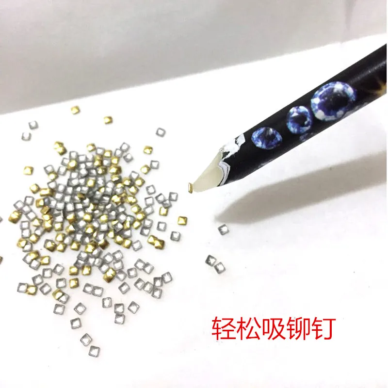 5pcs/lot Nail Art Rhinestones Gems Picking Tools Crayon Painter Pencil Picker Pen Wax Crystal Dotting Pen Nails DIY Beauty Tools