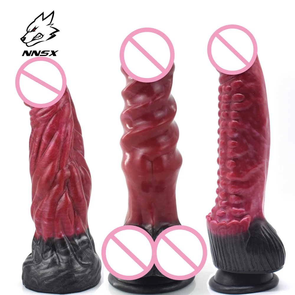 

NNSX Realistic Dildo Knot Corn Penis Anal Plug Snow Beef Swirly Patterns Silicone With Suction Cup Sex Toy Sex Shop for Woman