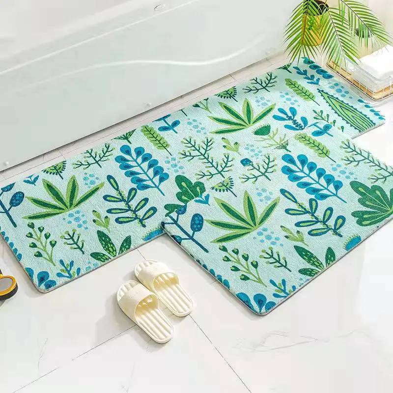 Colorful Flowers Floor Mats Small Fresh Rugs Home Entrance Carpets Bedroom Toilet Bathroom Door Absorbent Non-Slip Foot Pad