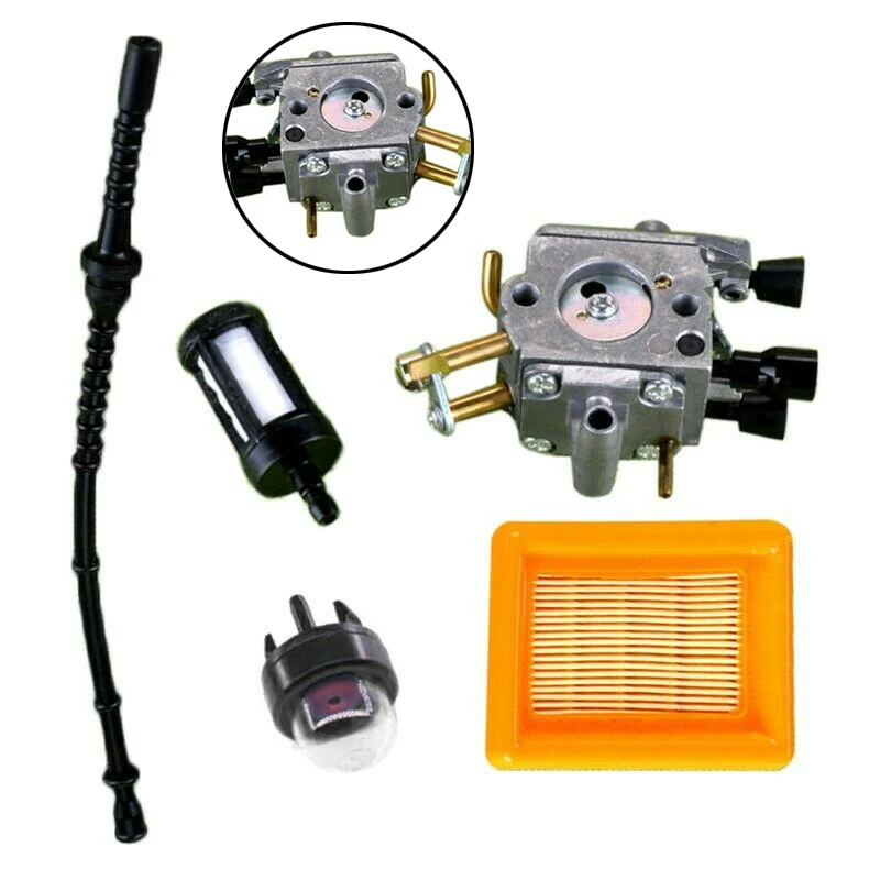 Carburetor Kit for Stihl FS400 FS450 FS480 String Trimmer Brush Cutter with Fuel Line Filter Primer Bulb Accessories