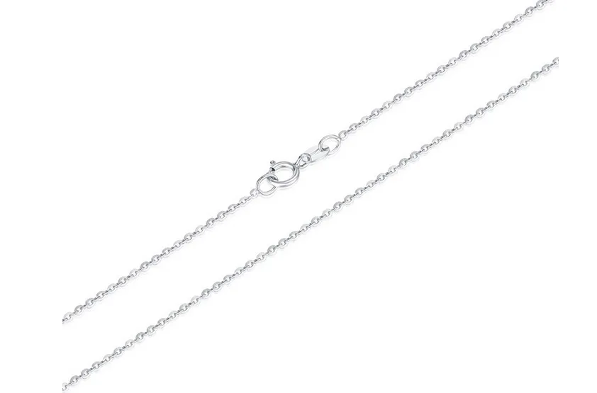 MADALENA SARARA 1g-3g Pure 18K White Gold Chain Necklace Simple O Shape Bling Bling Women Choker