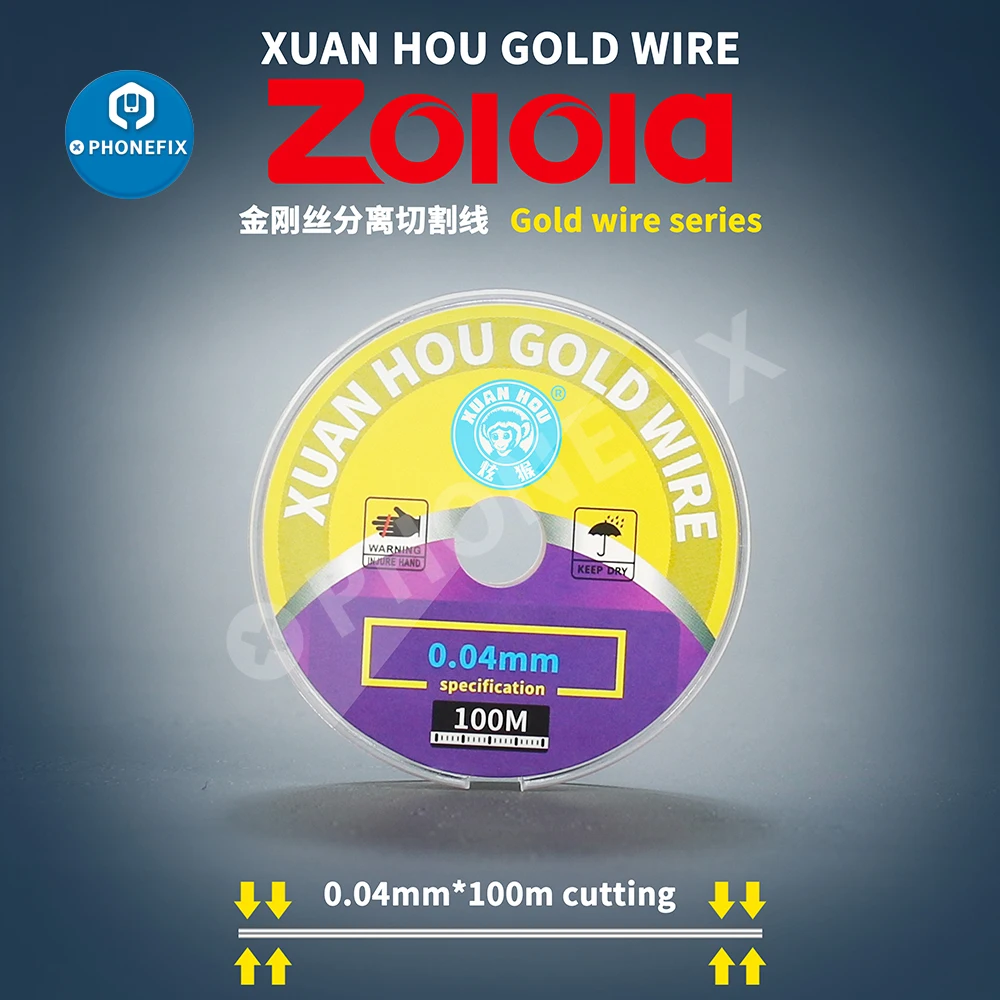 XUAN HOU 10Pcs ลวดโลหะผสมโมลิบดีนัมตัดสาย0.028 0.04 0.06 0.1มม.100M สำหรับโทรศัพท์หน้าจอแยกซ่อม