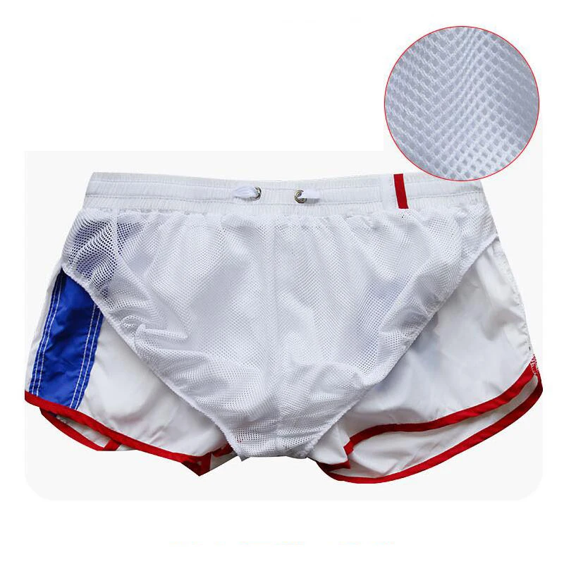 2 In 1 Running Shorts Men Loose Beach Short Pants Elastic Waist Jogging Patchwork Shorts M-XXL Super Short Training Trunks Swim