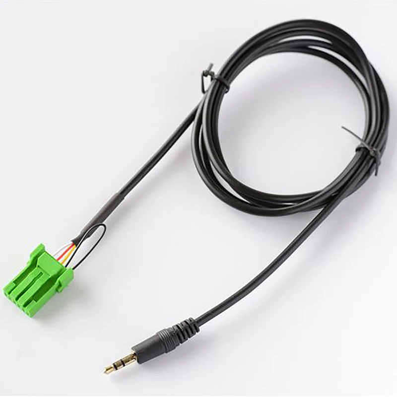 6Pin Green Connector Stereo 3.5MM Jack Audio Aux-in MP3 Cable Wire for Honda Jazz Fit 2002-2006