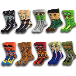 Chaussettes de dessin animé Hip-Hop pour hommes, chaussettes de rue douces et confortables, équipage de planche à roulettes, haute qualité, automne et hiver, 1 paire