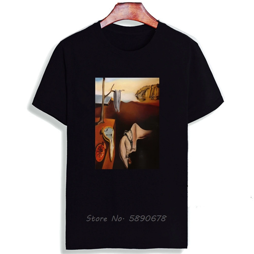 Skipoem Funny T Shirt  Salvador Dali Surreal Art Cotton O Neck Tshirt Plus Size Short Sleeve Brand Men T-Shirt Tops Tees