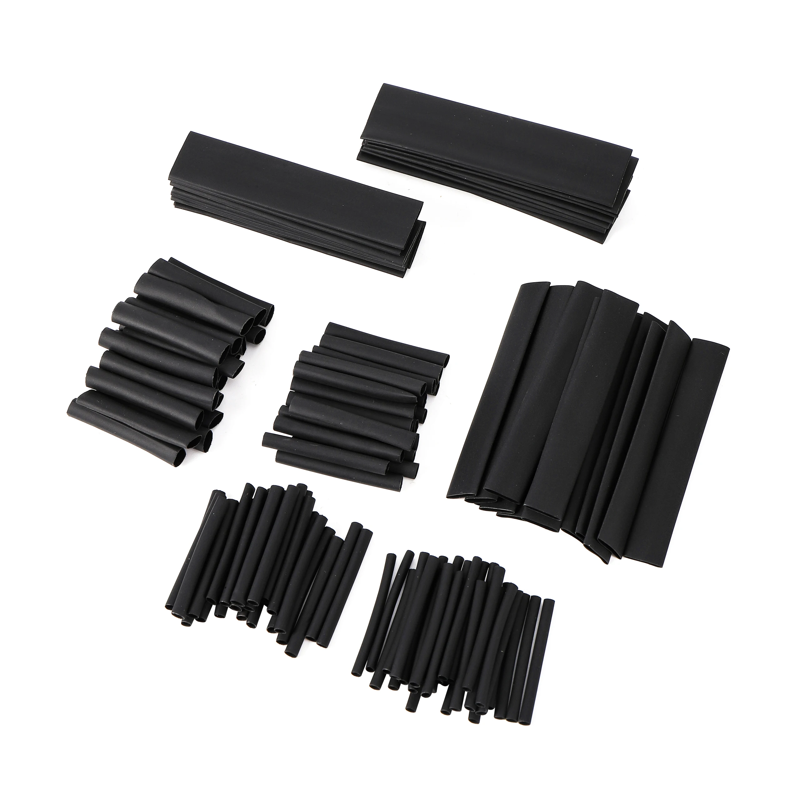 Thermoresistant tube shrink wrapping black heat shrink sleeving set wire cable polyethene wrap tubing 127Pcs/lot