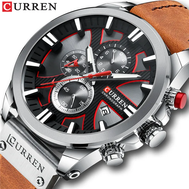 New CURREN Men Watches Fashion Quartz Wrist Watches Men's Military Waterproof Sports Watch Male Date Clock Relogio Masculino image 3