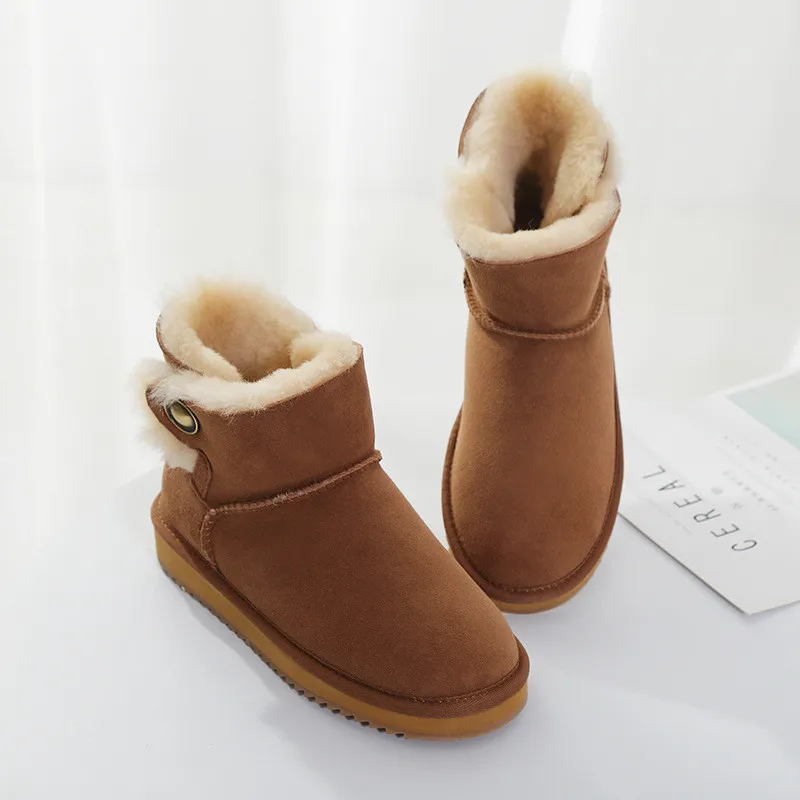 100% Natural Wool New Arrival 2023 Woman Winter Classic Snow Boots Genuine Sheepskin Women\'s Boots High Quality Shoes Women