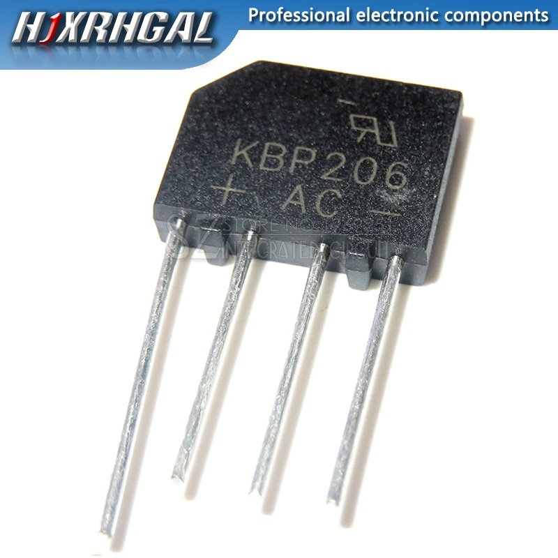 10PCS KBP206 KBP206G ZIP Bridge Rectifier 2A 600V