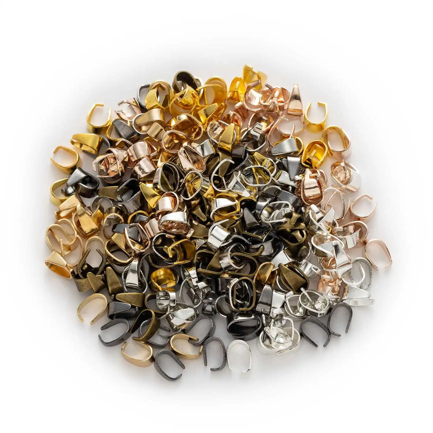 

50pcs Alloy Pinch Bail Pendant Clips, 8x12mm Jewelry Making Findings Accessories for DIY Necklace Craft Supplies