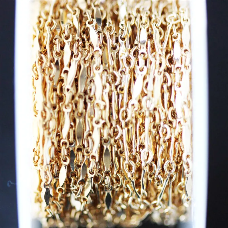 Real 14K Gold Filled Dapped Bar Chain 1.3MM Chain Necklace Gold jewelry Minimalist Gold Filled Chain DIY Jewelry