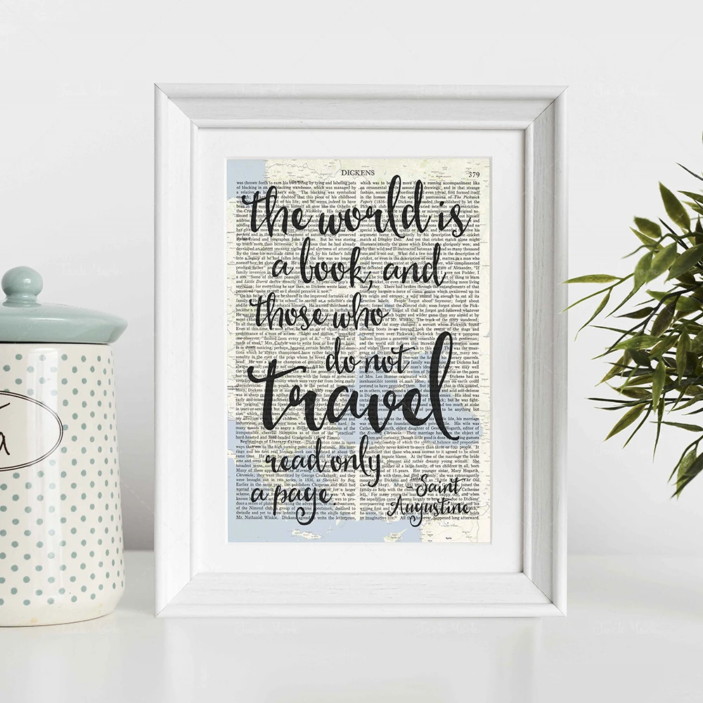 The World is a Book | Travel Quote | Motivational Quote | Inspiring | Downloadable Art | Downloadable Prints | Printable Art