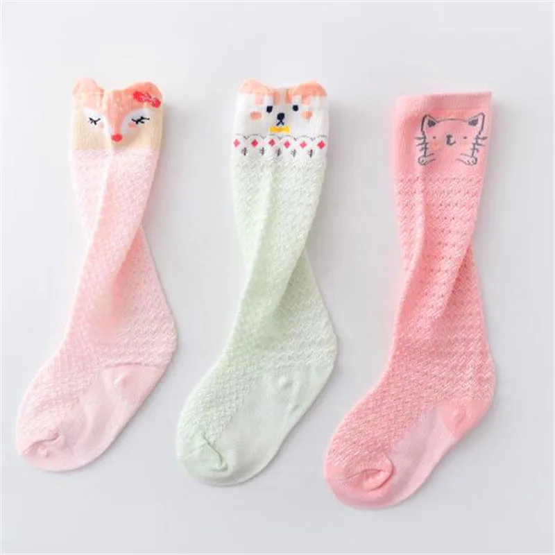 Baby socks summer thin mesh breathable cotton anti mosquito boys and girls socks knee length