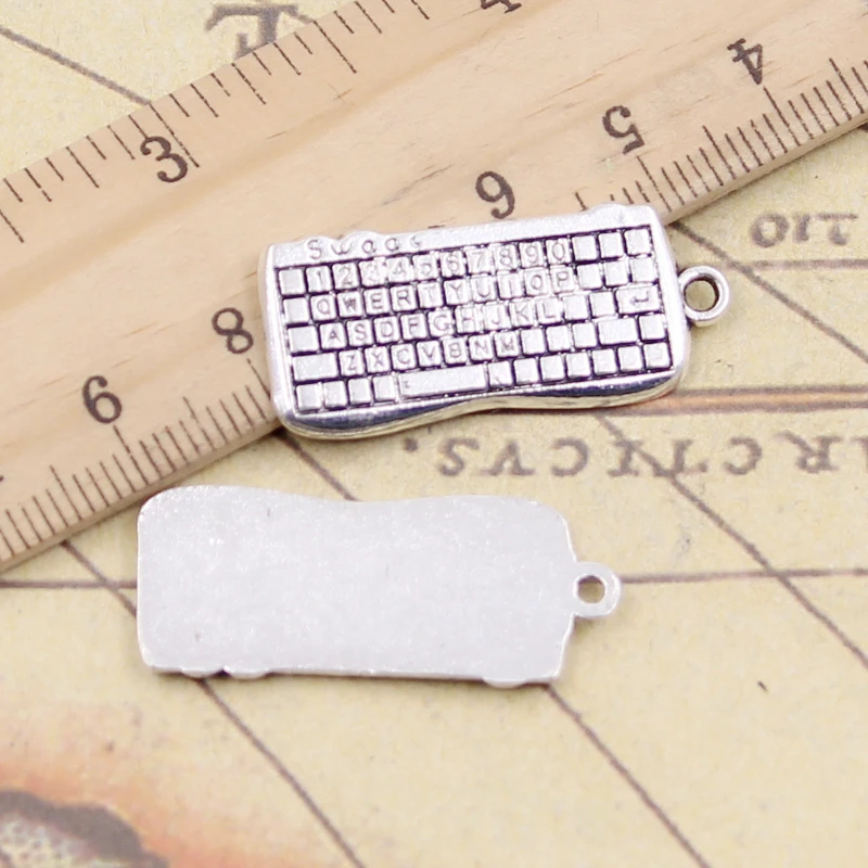 10 sztuk Charms klawiatury komputera 14x31mm tybetański srebrny kolor wisiorki antyczna biżuteria Making DIY Handmade Craft wisiorek