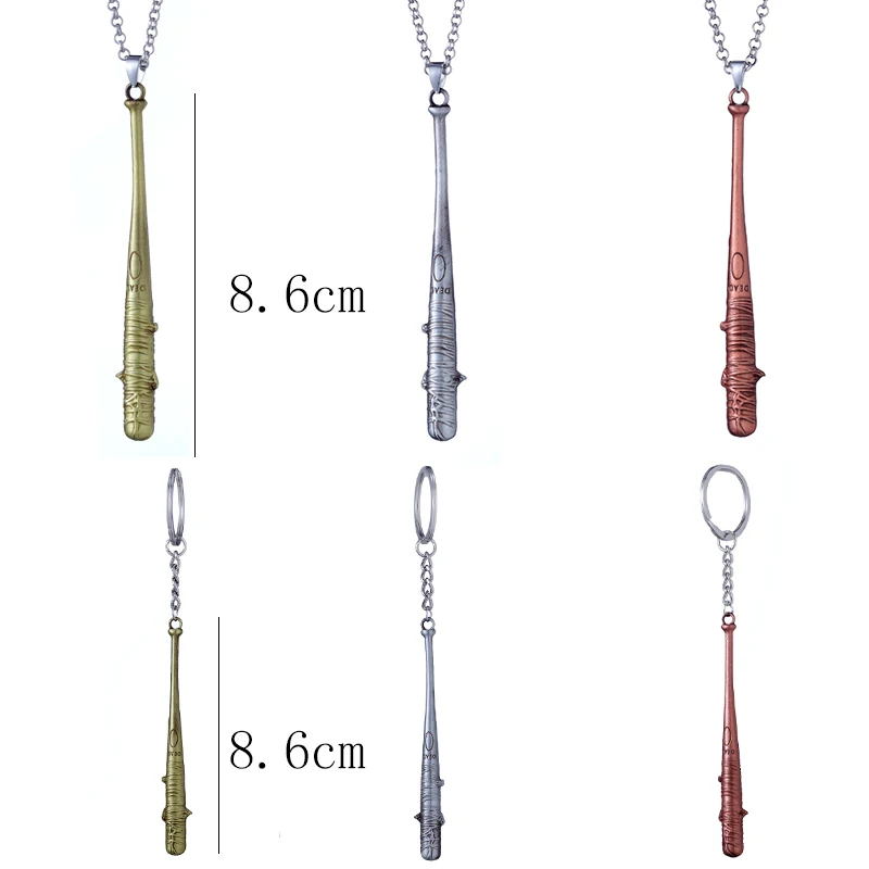 Hot Vintage Charm The Walking Dead Keychain Negan's Bat LUCILLE Keyring Baseball Key Chain For Men Jewelry Accessories Wholesale