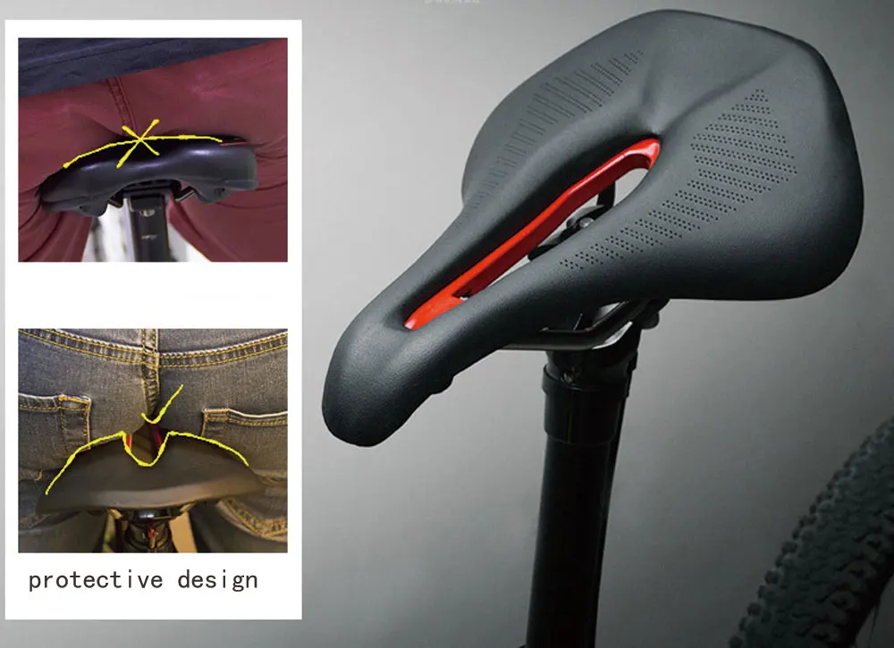 YOURSBIKE Hollow Rail Bike Seat Deisng 165mm Microfiber Leather Triathlon Bicycle Cushion Saddle