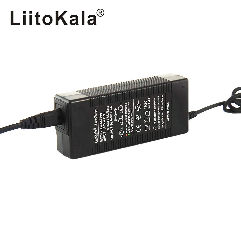 Liitokala 54.6V 2A Charger 13S 48V Li-ion Battery Pack Output DC 5.5*2.1MM 48V Lithium Polymer