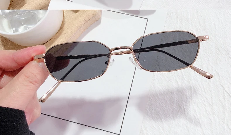 OEC CPO Kleine Quadratische Sonnenbrille Frauen Männer Marke Steampunk Metall Rahmen Sonnenbrille Männer Retro Brille UV400 Brillen O949 – Detail 3