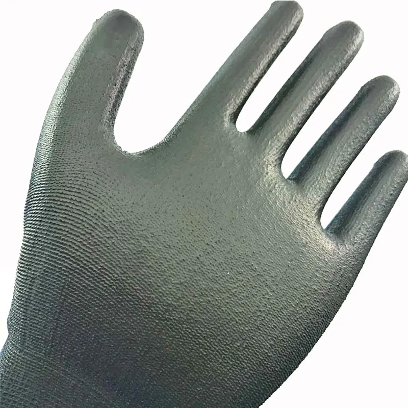 24 Pieces/12 Pairs PU Palm Coated Knitted Nylon Cotton Safety Glove CE Certificated Mechanic Protective Working Gloves