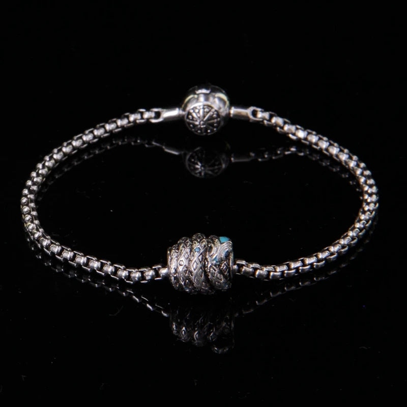 Thomas KM Bead DIY Bracelet With Snake With  Beads Stopper, Rebel Heart Style Bracelet For Men TS KB601