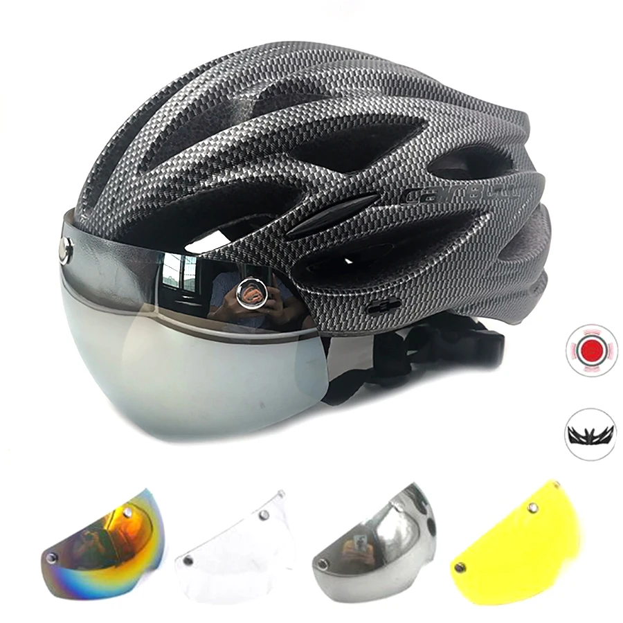 Wildside Ultralight Bicycle HelmetRoad Mtb Mountain Bike Led With Removable Visor Goggles For Cycling Helmet Casco Accesorios