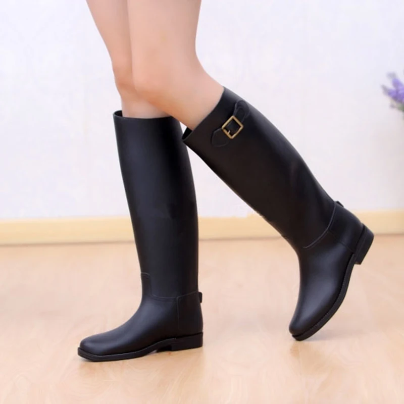 New Riding Boots Medium(b,m) Galoshes Galoshes Female Rain Boots (wellies), Botas High Bot