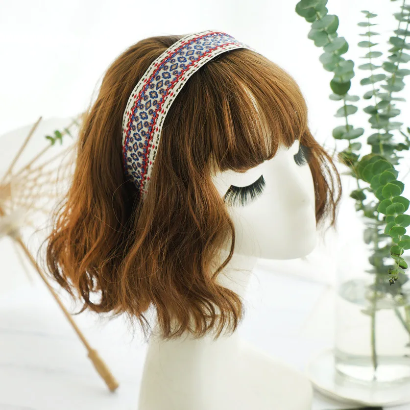 Embroidery Ethnic Retro Bohemian Braided Hairband Women Girls Hair Head Bands Headband Korea Hair Scrunchy Antislip Headdress