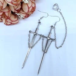 New Style Sword Earrings with Chain, Dagger, Punk, Gothic Jewelry, Vampire Earrings