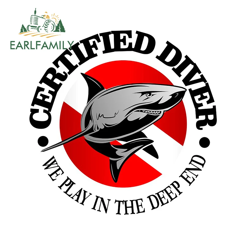 

EARLFAMILY 13cm x 12.9cm for Dive Flag Club Camper Car Stickers Anime DIY Occlusion Scratch Waterproof Window Trunk Decals