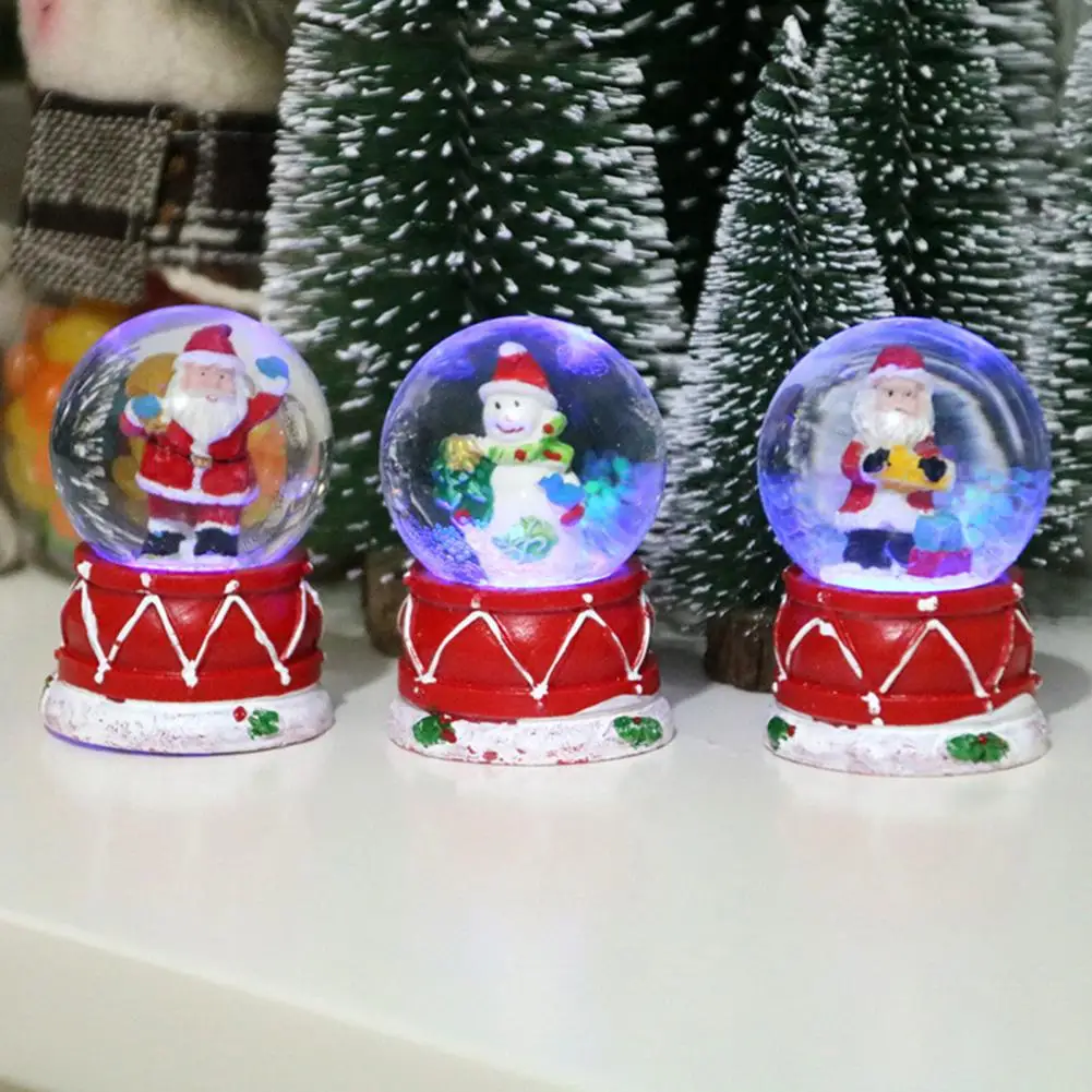 Crystal Ball Mini Snow Globe Display Holiday Decor  Decorative Christmas Tree Santa Claus Snowman Glass Ball Ornament