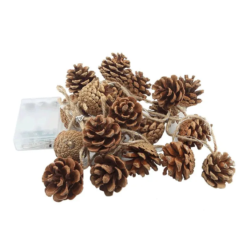 Pinecone Holiday Garland String LED Fairy Light Battery Powered For Outdoor Decoration Christmas Tree Patio Garden Halloween