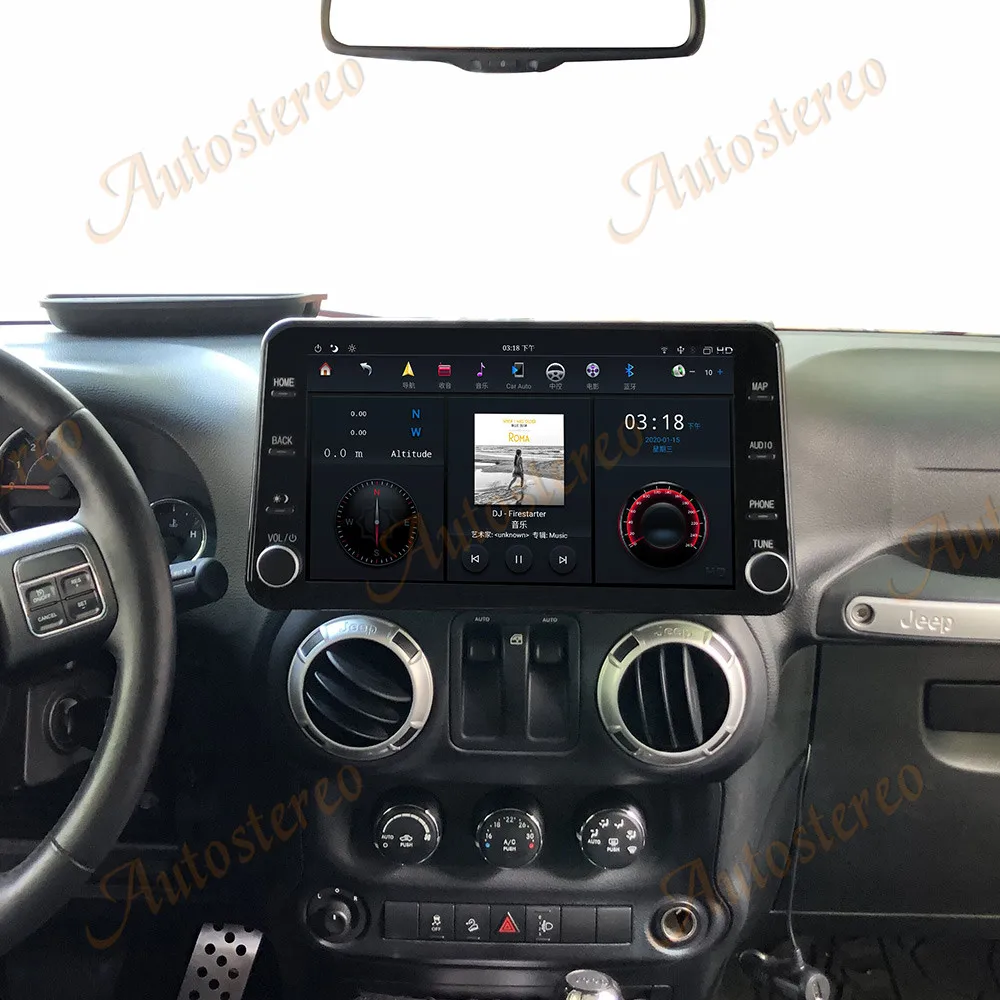 Android Tesla Screen And Car LCD Dashboard For Jeep Wrangler 3 JK 2010-2017 Auto Instrument Headunit Radio Stereo Multimedia